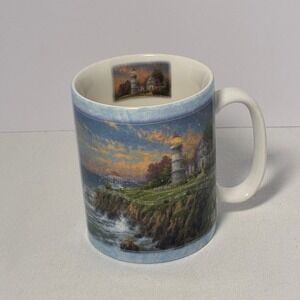 Thomas Kinkade Victorian Light Lighthouse Mug AMCAL Coffee Cup Coastal Cottage